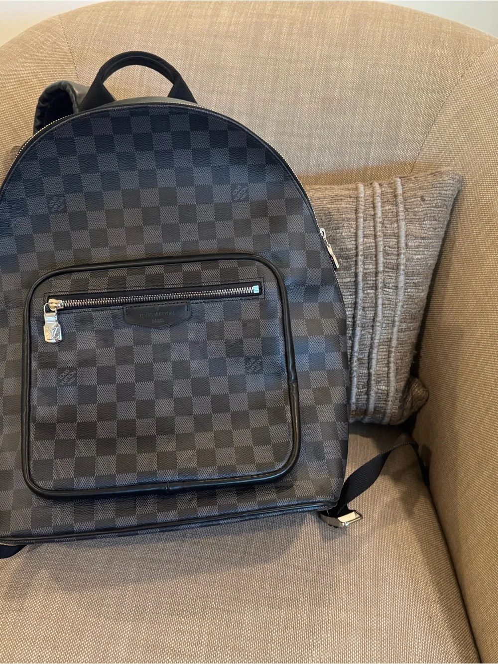 Louis Vuitton Men's Black Checkerboard Backpack